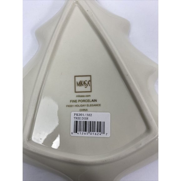 MIKASA Holiday Elegance Fine Porcelain Christmas Tree Candy Dish FK001 NEW - Picture 2 of 3